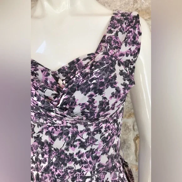 Gorgeous Vintage 1950s 50s Floral Bombshell Dress Full Skirt - Picture 10 of 16